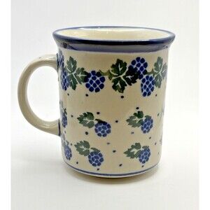 Polish Pottery Coffee Cup Mug Made in Poland Used